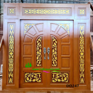 ประตูไม้สักบานคู่ DD247 - Image 3
