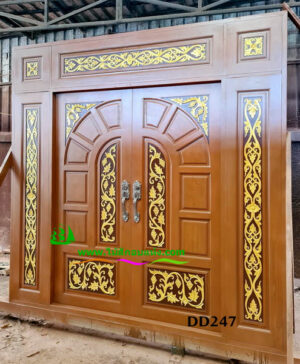ประตูไม้สักบานคู่ DD247 - Image 4