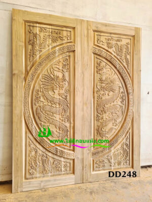 ประตูไม้สักบานคู่ DD248 - Image 2