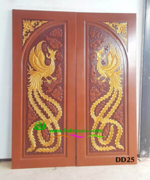 Alternative view of ประตูไม้สักบานคู่ DD25