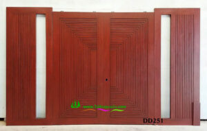 Alternative view of ประตูไม้สักบานคู่ DD251