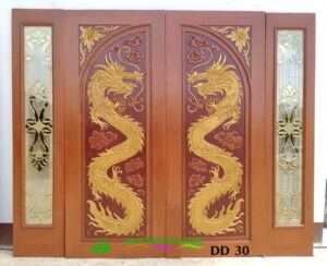 Alternative view of ประตูไม้สักบานคู่ DD30