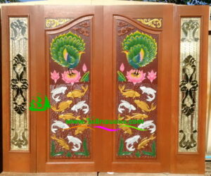 ประตูไม้สักบานคู่ DD47 - Image 4
