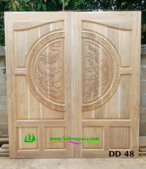 ประตูไม้สักบานคู่ DD48 - Image 3