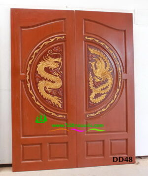 ประตูไม้สักบานคู่ DD48
