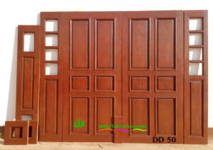 Alternative view of ประตูไม้สักบานคู่ DD50