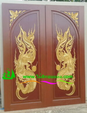 Alternative view of ประตูไม้สักบานคู่ DD52