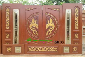 Alternative view of ประตูไม้สักบานคู่ DD53