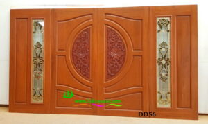 ประตูไม้สักบานคู่ DD56 - Image 4