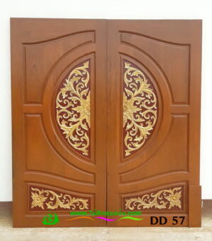 ประตูไม้สักบานคู่ DD57 - Image 3