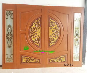 ประตูไม้สักบานคู่ DD57 - Image 4