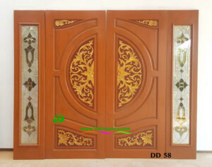 ประตูไม้สักบานคู่ DD58 - Image 4