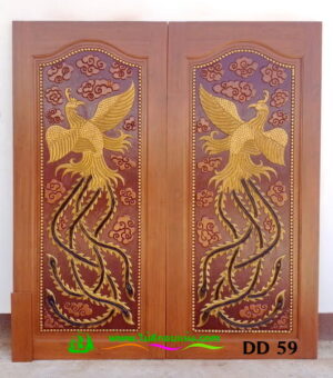 Alternative view of ประตูไม้สักบานคู่ DD59