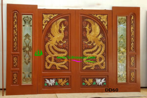 ประตูไม้สักบานคู่ DD60 - Image 4
