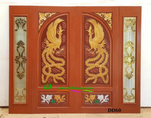 Alternative view of ประตูไม้สักบานคู่ DD60