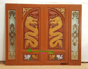 Alternative view of ประตูไม้สักบานคู่ DD61