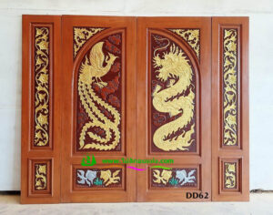 Alternative view of ประตูไม้สักบานคู่ DD62