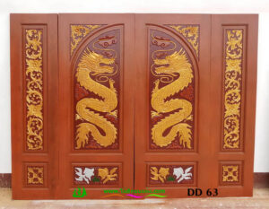 ประตูไม้สักบานคู่ DD63 - Image 4