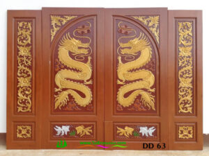 ประตูไม้สักบานคู่ DD63 - Image 5