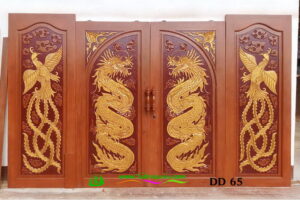 ประตูไม้สักบานคู่ DD65 - Image 3