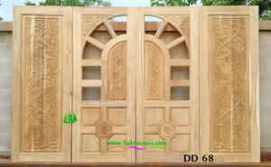 ประตูไม้สักบานคู่ DD68 - Image 3