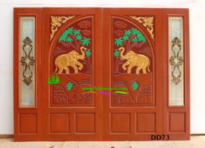 ประตูไม้สักบานคู่ DD73 - Image 4