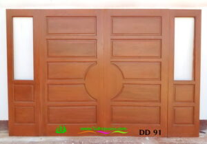 ประตูไม้สักบานคู่ DD91 - Image 5