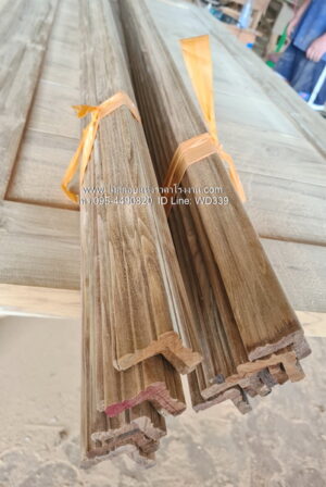 บัวฉาก คิ้วเเต่งเสาไม้สัก V22 - Image 4