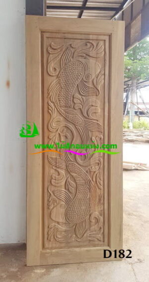 ประตูไม้สักบานเดี่ยว D182 - Image 6
