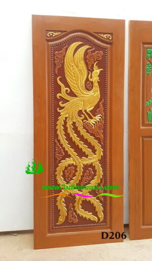 Alternative view of ประตูไม้สักบานเดี่ยว D206