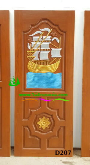 Alternative view of ประตูไม้สักบานเดี่ยว D207