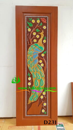 ประตูไม้สักบานเดี่ยว D231 - Image 6