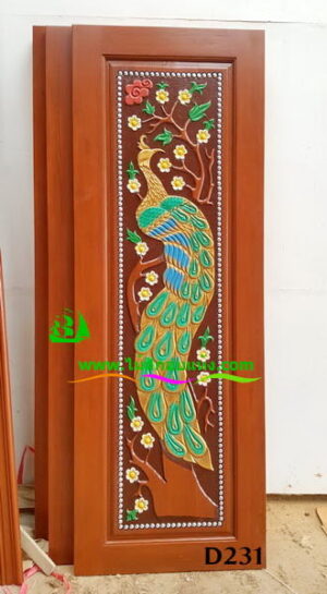 ประตูไม้สักบานเดี่ยว D231 - Image 5