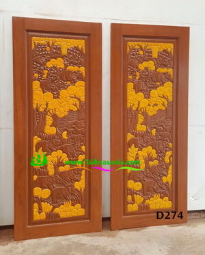 ประตูไม้สักบานเดี่ยว D274 - Image 3