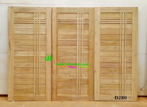 ประตูไม้สักบานเดี่ยว D280 - Image 5