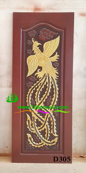 Alternative view of ประตูไม้สักบานเดี่ยว D305
