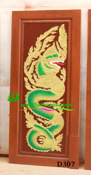 Alternative view of ประตูไม้สักบานเดี่ยว D307