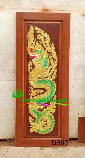 ประตูไม้สักบานเดี่ยว D307 - Image 3