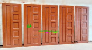 ประตูไม้สักบานเดี่ยว D316 - Image 3