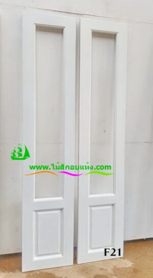 ประตูบานเฟี้ยมไม้สัก F21 - Image 4