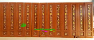 ประตูบานเฟี้ยมไม้สัก F23 - Image 3