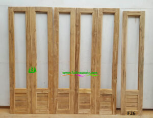 ประตูบานเฟี้ยมไม้สัก F26 - Image 3
