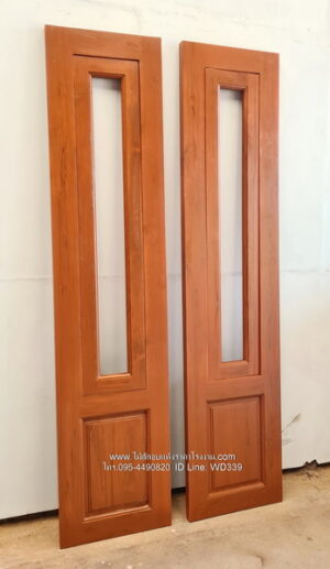 Alternative view of ประตูบานเฟี้ยมไม้สัก F43