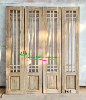 Alternative view of ประตูบานเฟี้ยมไม้สัก F61