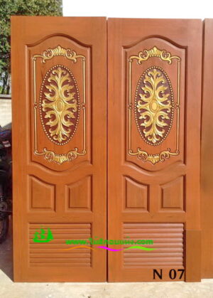 ประตูห้องน้ำไม้สัก N07 - Image 3