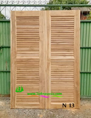 ประตูห้องน้ำไม้สัก N13 - Image 8