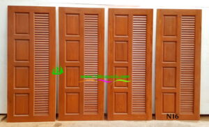 Alternative view of ประตูห้องน้ำไม้สัก N16