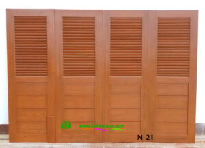 ประตูห้องน้ำไม้สัก N21 - Image 5