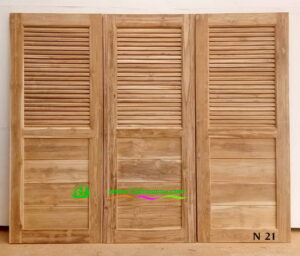 ประตูห้องน้ำไม้สัก N21 - Image 3