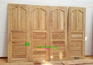 ประตูห้องน้ำไม้สัก N23 - Image 6